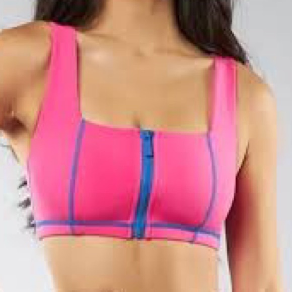 Buffbunny Collection Other - BuffBunny Vibrant Pink Bra with Blue Trim